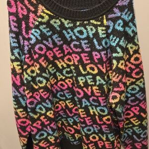 Torrid Peace Hope Love Grahic Crew Neck Sweater 2X Vegan Cashmere